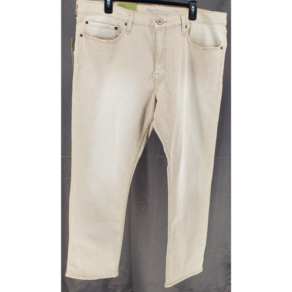 Goodfellow & Co Men's 40W x 32L Premium Light Brown Slim Lightweight Denim New - Picture 1 of 7